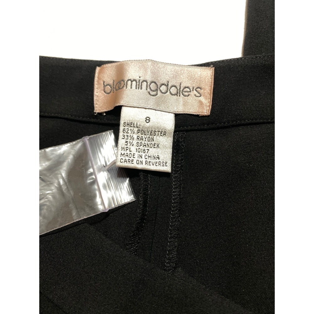 Bloomingdale's Black Wide Leg Women's Dress Pants Size 8 High Rise Trousers - Picture 2 of 6